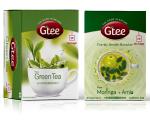 GTEE Green Tea Bags - Regular & Moringa Tea Bags, 25 Tea bags (Pack of 2)