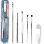 Blenka Essence 6 Pcs Ear Pick Earwax Removal Kit Earpick | Ear Wax Remover Tool With Flashlight