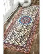 Status Multicolor Polyester 3D Printed Persian Rug - 56 X 140 cm