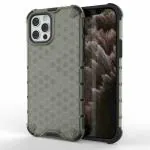 Gorilion Back Case Cover For Apple iPhone 12 (Honeycomb Design) - Black