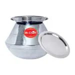 Mr. Cheff Rice/Pongal Pot/Handi Pot 22 cm diameter 5.75 L capacity with Lid (Stainless Steel)