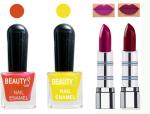 OUR BEAUTY Perfect Combo Of Velvet Matte Lipsticks Ultra Shine Nail Polish (Set Of 4)