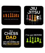 Whats Your Kick Chess Lover When You See A Good Move Look For A Better One Quotes Printed Set of 4 Coaster With Metal Stand