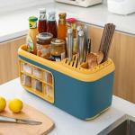 HEMIZA Spice Rack Organizer for Counter top 2-Tier Spice Organizer Standing Rack Shelf Storage Holder with Shelf Liner for Kitchen Cabinet Pantry Bathroom Office (Multicolor)