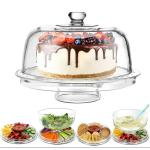 Credly Acrylic Cake Stand Multifunctional Serving Platter and Cake Plate with Dome