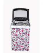 Classic Top Load Washing Machine Cover for IFB 8 Kg, 8.5 Kg, 9 Kg 9.5 Kg, 10 Kg, 10.5 Kg, 11 Kg, 11.5 Kg, 12 Kg | 63Cms X 66Cms X 99Cms | White & Pink Flower