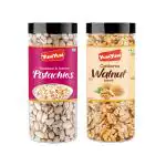 YUM YUM Dry Fruits Combo Pack 300gm Pistachios & Walnut Kernels-Pista & Akhrot Giri (150g x 2)