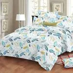 Jaipur Weaves Bedsheet Double Bed - 100% Pure Cotton Bed Sheet with 2 Pillow Covers, Super Soft Bedsheets Set, 90 x 100 Inches / 7.5ft x 8.3ft (Leafy Green)