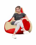 RnS Rest 'n' Sleep Bean Bag Filled with Beans (4XL, Mushroom/Red)