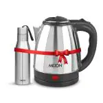 Milton Stainless Steel Silver Electro Kettle With 750 Water Bottle (Set Of 2)