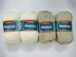 vardhman knitting yarn magnus yarn (Pack of 4 balls - each ball -100 gm) 2 CREAM & 2 LT BEIGE BALLS