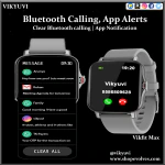 VIKYUVI VIKFIT MAX Full Touch Smart Watch with 1.69 inch Bezel Less Full Touch Display, HD Bluetooth Calling | All Day HR, BP, SpO2 | App Notification and Multi Sports Mode