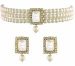 Gyaan Jewels Handmade Alloy Earring and Necklace Set White (Women) (Pack of 1) Free Size