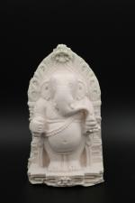 RITUALISTIC Fiberglass Ganapati Idol for Car and Home Decor. (White)