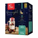 Oateo |Overnight Oats |High fiber and Quick wholesome breakfast |DIY No-cook, easy, healthy and fun breakfast | Pack contains mason jar, fuits and nuts mixture|500g