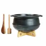 Craftsman India Online Perfection of Pottery Terracotta Clay Pot/Earthen Handi for Cooking & Serving with Lid_Unglazed (Black, 1 L)