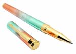 Ledos Green and Orange Rainbow Colorful Design Roller Ball Pen With Arrow Clip