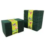 STEEL KING Green Scrubber Pads Ecofriendly | Green scrub pad| Kitchen and Home Cleaning Sponges | Pack of 10Psc scrub pad | 21*12*11 cm