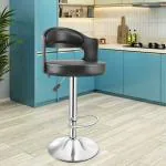 TAPODHANI Swivel Computer Stool, Height Adjustable Bar Stools, Chairs with Backrest, Black-1 Pcs