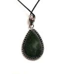 Astroghar Natural Moss Agate Drop Shaped Alloy Crystal Pendant For Men And Women