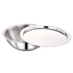 MAXIMA Tri Ply Stainless Steel Tasla / Tasra with lid, Induction Bottom| Triply Tasla - 22 CM