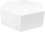 OM KRAFT White Hexagon Polycarbonate Cake Dummy - 8 x 4 inch (Pack of 8)