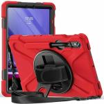 ProElite Cover for Samsung Galaxy Tab S9/S8/S7 11 inch Cover Case, Rugged 3 Layer Armor case Cover for Samsung Galaxy Tab S9/S8/S7 11 inch with S Pen Holder, Hand Grip and Rotating Kickstand, Red