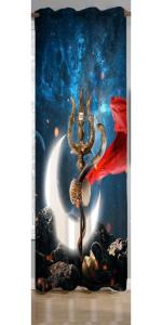 Dc Decastle trishul Digital Printed 152 cm (5ft) Room darkneing Window Curtain for home, temple, pooja room(multicolour)(pack of 1)