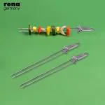 Rena Germany Barbeque Skewers - Stainless Steel Meat Fork - Tandoori Stick - Skewers for Tandoor / BBQ / Grill - 2 Piece