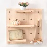 Plantex Multipurpose Pine Wood Pegboard for Home/Wood Display Shelf/Wall Organizer for Bedroom/Kitchen/Bathroom - (APS-T001, 16x16 inches)