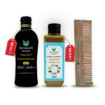 Sarvayush Naturals-Organic Hair Oil 110ml , Herbal Shampoo 125ml & Neem Comb Combo to Control Hair Loss & Promote Hair Growth (Crafted with care For Men, Women & Kids)