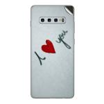 GADGETSWRAP Printed Vinyl Skin Sticker for Samsung Galaxy S10 - i love you written on paper