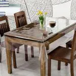 Agroha Transparent PVC Dining Table Cover 6 Seater for Home, Hotel, Office & Restaurant Pack of 1 (60x90, Transparent Without Lace)