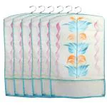 Kuber Industries Blue Non Woven Printed Hanging Saree Cover Wardrobe Organiser ( 6)