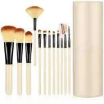 AVTY Premium Makeup Brush Set with Cream Storage Box (Pack of 12)
