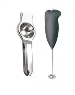 URBAN BUY Stainless Steel Lemon Squeezers With Stainless Steel Coffee Beater and Multicolour & (Pack of 2)