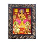 Hawai Gold Plated Ganesh Laxmi Saraswati Photo Frame for Worship Use SFDI193BLKFRM