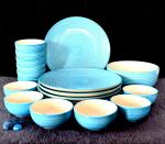 Buy RenHomz Ceramic Dinner Set , Set of 19 Pieces , Turquoise Blue ...