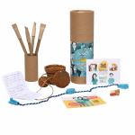 bioQ Eco Rakhi Grow Kit | Eco Friendly Gift Box With Coco Pot & Peat For Planting | Pink Star Design for Kids| Plantable Stationery Gift Combo : 7 Seed Pens | Festive essentials | Sustainable Rakshabandhan with Beej Rakhi