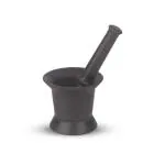 The Indus Valley Black Pre-Seasoned Cast-Iron Mortar and Pestle Set
