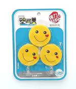 GOLD LEAF Smiley Design Round Shape Adhesive Wall Hooks,Sticky Hanging Capacity 2 KG (Pack of 3)