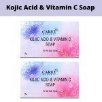 Caret Organic Skin Lightening Soap with Kojic Acid, Vitamin C - 75g ( Pack of 2) (150 g)