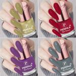 Perpaa Glitter Golden, Red, Purple, Ash Grey Nail Polish (Pack Of 4)