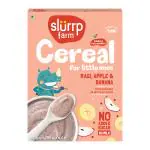 Slurrp Farm Ragi & Apple Cereal with No Added Sugar | Real Apple & Banana | Instant Cereal | Cereal with No Milk, No Preservatives | 200g