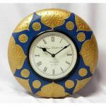 AntarYuga Multicolor Wood Traditional Rajasthani Wall Clock, 12 X 12 Inch