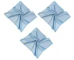 MAXOSHINE Glass Cleaning Cloth for Car Windows Windshield Mirrors- Microfiber Glass Towel for Glassware Ceramic Tiles Cleaning-16 x 16 inch-Mirror Cleaning Cloth (Set of 3-Blue)