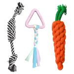 Emily Pets Chew Toys for Puppies, Safe & Non-Toxic, Includes Rope Toys (Color May Vary, Pack of 3)