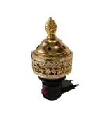 toynetics Bakhoor Dani Dhoop Dani Electric Burner Camphor Incense and Bakhoor Aroma Diffuser for Office Home and Living Area 2 pin Direct Plug in (Gold)