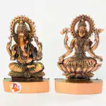 DARIDRA BHANJAN - Laxmi Ganesh Set Idol Showpiece - Copper Finish Lakshmi Ganesha Idols Statue for Diwali Gifts Puja.