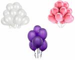 DIVERTISSEMENT PARADISE (Pack of 60) Pink, Purple And White Latex Balloons For Decoration/Party Balloons/Birthday Balloons Decoration Set (Metallic Shine)